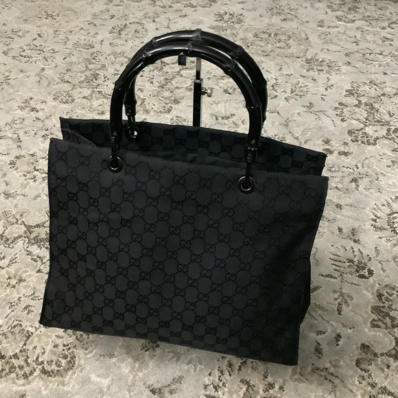 Authentic GUCCI BAMBOO canvas tote bag🎋🎋FREE SHIP❣️ - Picture 1 of 16